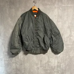 XL ビッグサイズ MA-1 フライトジャケット 中綿 裏地オレンジ カーキ セージグリーン MENS CLUB 90s 00s Y2K 古着 ヴィンテージ ミリタリー ブルゾン ジャンパー オーバーサイズ ゆるだぼ 太アーム 無地 ワーク ストリート 韓国製