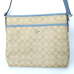 美品　コーチ　シグネチャー　PVC ベージュ　ショルダーバッグ　1073