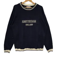 90's vintage 90年代ヴィンテージ KAF KAF オランダブランド ユーロ古着 スウェット トレーナー フロント刺繡 オーバーサイズ ビッグシルエット Holland製 ネイビー