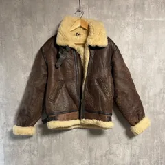 TYPE B-3 リアルムートン フライトジャケット L 羊革 シープスキン ジップ持ち手欠品  茶 ブラウン ボマー FEDLESS MILITARY INC. レザー 爆暖 ミリタリー アメカジ ライダース ヴィンテージ ビンテージ 90s