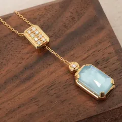 美品 ヴァンドーム青山 限定 ネックレス Y字 ブルートパーズ/24-4052