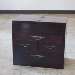 未使用展示品】和風小物入れ 小物収納 草花模様 蒔絵調 フラップ扉