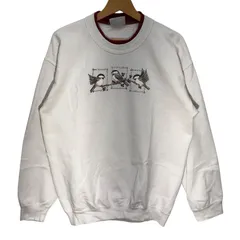 90's vintage 90年代 ヴィンテージ MORNING SUN モーニングサン 鳥 アニマルプリント アメリカコガラ スウェット トレーナー 長袖 フロントプリント ホワイト