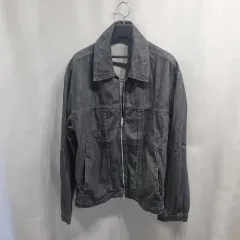 ブラック デニム ジップアップ ジャケット