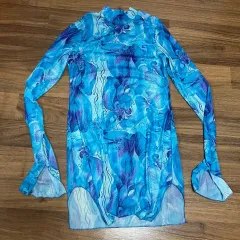 新品 シースルー ロングスリーブ ミニ ONE PIECE (S)