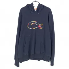 LACOSTE(ラコステ) レディース カラーロゴ フード付きTシャツ ネイビー ( HU34711 )