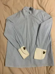 ストライプ ライトブルー シャツ ブラウス (サイズ) Free -女性 55 )