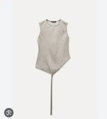 ZARA(ザラ) 素朴な アシンメトリー ジャガード トップス s