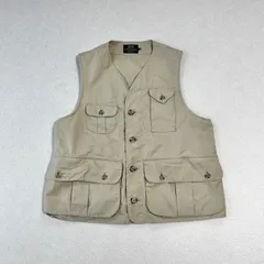 Willis & Geigerウィリスアンドガイガー ハンティングベスト サファリ ミリタリー  コットン ジレ ベージュ Mサイズ メンズ 古着 日本製