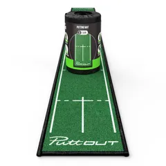 【数量限定】PuttOUT パターマット パター練習マット 【 実際のグリーンを極限まで再現 】 ゴルフ練習 マット パター練習器具 3m 2m 室内 （巻きぐせがつきにくくコンパクト収納)のサムネイル