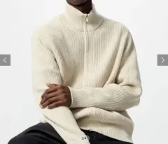 新品 UNIQLO U ミドルゲージ フルジップセーター XL 新品 ジップアップニット