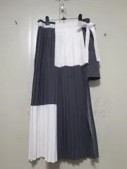 (特別価格) N4597 プリーツ アシンメトリー ロング スカート