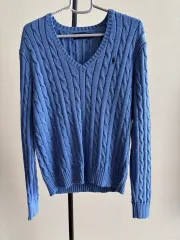 ポロラルフローレン Vネック ケーブル ニット L
