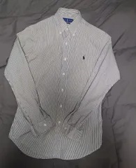 S ポロラルフローレン スリムフィット ストライプシャツ ブラック