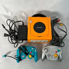 【管2603-116】Nintendo 任天堂 ニンテンドーゲームキューブ DOL-001 オレンジ 本体 コントローラー2点付 グリーン シルバーカラー Game cube 現状渡し 動作未確認