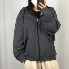 NIKE(ナイキ) グレー 裏起毛 ジップアップパーカー フード付き S 250327