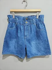 1+1 ハイウエスト デニムハーフパンツ M