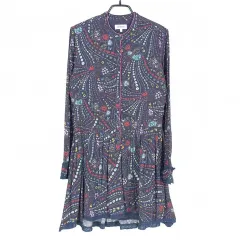 ZADIG&VOLTAIRE(ザディグ・エ・ヴォルテール) プリンティング 春 秋 薄い ウルトラミニドレス 紫 ( HU37162 )