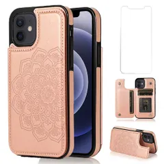 【人気商品】NKECXKJ iPhone12 Mini 用ケースiPhone 12Mini iPhone12mini 12ミニ スマホケース 携帯ケース カバー Case 人気 純正 PUレザー 財布型カードホルター付き収納 スタンド機能耐衝撃 アイフォン1