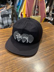A-1782 Stussy Stüssy ステューシー レア キャップ ブラック ジェットキャップ ベースボールキャップ スナップバック