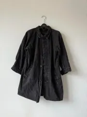 ブラックブルーロングシャツジャケット