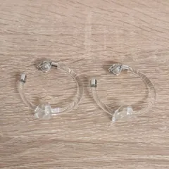 クリア フープイヤリング ノットデザイン 結び目 シルバー 春 夏 ブランド