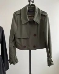 クロップド カーキ トレンチ f/(新商品)