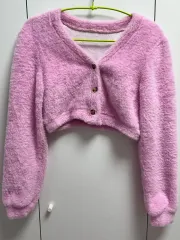 ピンク ファー カーディガン