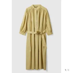 新品) cos パフスリーブ ベルト付き ONE PIECE イェロー 36 (44-66 サイズ)