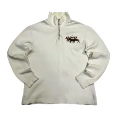 ポロ Ralph Lauren(ラルフローレン) ダブルポニー アイボリー コットン ハーフジップアップ