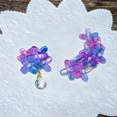 青×紫　紫陽花のピアス＆イヤリング（2点目半額）
