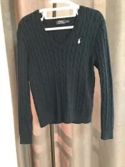 ポロラルフローレン Vネック ケーブル編み ニット L