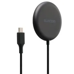 エレコム Qi2 25W 認証取得 ワイヤレス充電器 マグネット吸着 高速充電 異物検知機能 温度制御機能 1.5m 【iPhone 16/17シリーズ対応】 ブラック EC-MA11BK