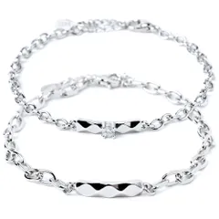 【ギフトボックス付】 ペアブレスレット アクセサリー プレゼント 人気 カップル メンズ レディース 金属アレルギー (リボン)