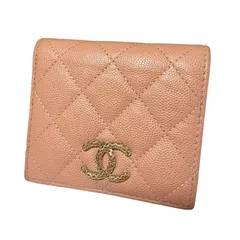 シャネル CHANEL キャビアスキン マトラッセ 二つ折り財布 コンパクト財布