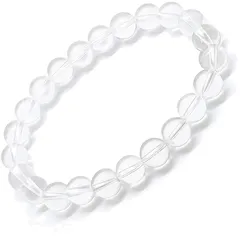 【hibikurasu】水晶 クォーツ クリスタル パワーストーン ブレスレット 数珠 ブレス 浄化 アクセサリー 天然石 (8mm)