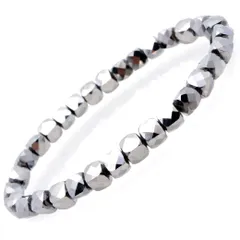 [GOLD STONE] テラヘルツ鉱石 本物 ブレスレット スクエアカット 6mm キラキラ おしゃれ 高純度 鏡面仕上げ パワーストーン 天然石 テラヘルツ Terahertz テラヘルツ波 内周 約20cm