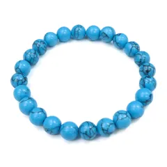 天然石ブレスレット ターコイズ 8mm 選べる7種類 パワーストーン きらきらぷんぷん丸 BLT-003