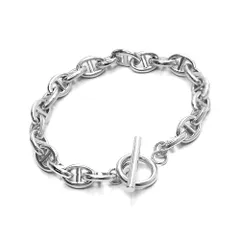 アンカーチェーンブレスレット レディース メンズ ステンレス マンテル 幅8mm 鎖 錨 イカリ シルバー チェーン ブレス シンプル ステンレスアクセサリー 約23.3cm/腕周り20cm