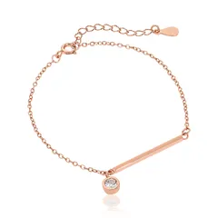 Pasurohu ブレスレット レディース K18 18金コーティング シルバー925 最高級キュービックジルコニア 人気 華奢 ローズゴールド ゴールド プラチナ アジャスター付き 金属アレルギー対応 本物ジュエリー