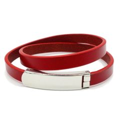 Ys jewelry 選べる♪ 5カラー 3サイズ 2重巻き プレート レザーブレスレット イタリアン レザー ブレスレット シンプス メンズ レディース 革 ラップブレスレット ペアブレスレット ペア ブレスレット アクセサリー ギフト プレゼント シンプル