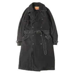 DIESEL ディーゼル コート ブラック 黒 サイズ:L | ウォッシュデニム ダブルブレスト ロング トレンチコート (D-DELIRIOUS) | アウター ジャケット 上着【メンズ】【中古】のサムネイル