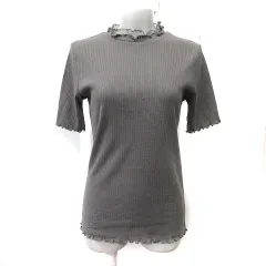 グローブ grove カットソー レース 半袖 L 茶 ブラウン /YI