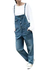 【新着商品】[cmy select] デニム サロペット 綿100 オールインワン オーバーオール ボトム パンツ 長さ調節可能 レディース 大きいサイズ カジュアル ジーンズ コットン M ～ 4L