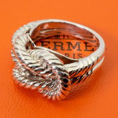 HERMES 《ランウェイ着》アノー Hモチーフ レザー バングル E4896 