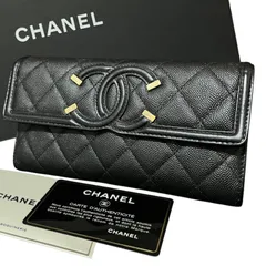 CHANEL シャネル CCフィリグリー キャビアスキン マトラッセ 長財布