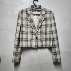ZARA(ザラ) チェック クロップドジャケット M