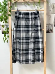 チェック ボタン スカート
