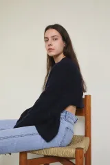 メゾンマレ MAISONMARAIS フェイクボレロ ニット バックスリット アシンメトリー