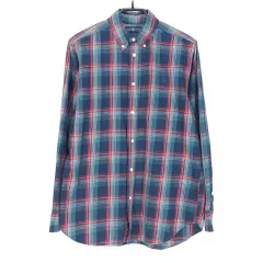 Ralph Lauren(ラルフローレン) ジュニア ノヴァチェック 長袖シャツ 青 14 ー 16 ( HU36738 )